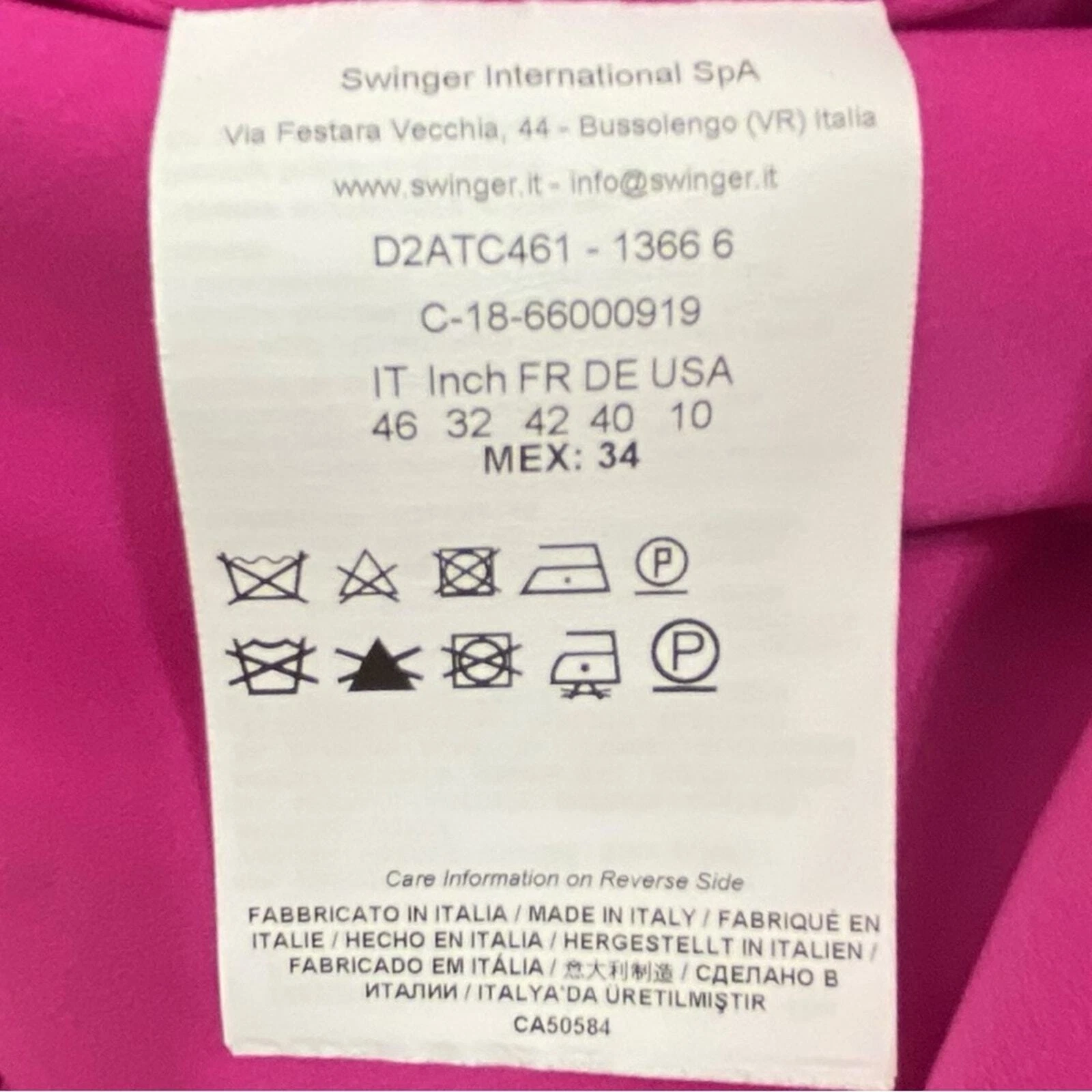 VERSACE Maxi abito Genny NUOVO $1.224 rosa caldo nero Swirl nuovo con etichette taglia 10 USA