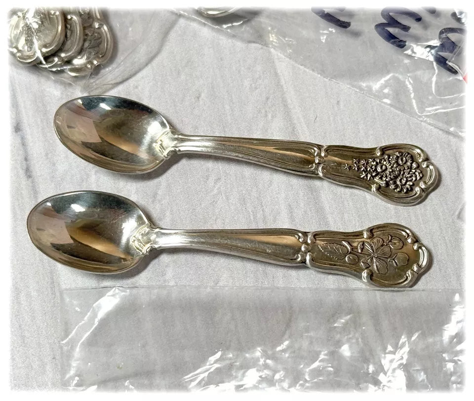 Franklin Mint Sterling Silver Salt Spoon State Flowers Variety YOUR CHOICE - Image 3 of 4
