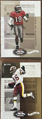 (2) 2002 Fleer Box Score First Edition Insert Cards # d /100 Keyshawn Johnson++