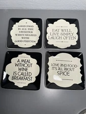 pottery barn Epicurean appetizer plates Set of 4 NIB New In Box