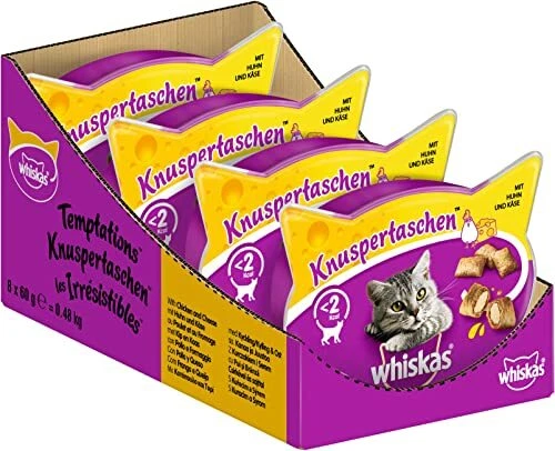Whiskas Dentabites Katzensnacks Lachs – 8 X 40 G, Für Gesunde Zähne Und Zahnfleisch
