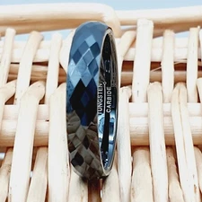 High Polished Domed 4mm Ring Faceted Wedding Ring Personalized Engagement Ring