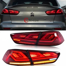 Red LED Tail Lights For 2008-2017 Mitsubishi Lancer EVO X Start Up Animation 