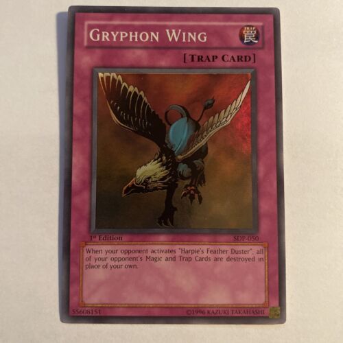 Yugioh Gryphon Wing Holo 1st Edition Super Rare NM SDP-050 - Picture 1 of 6