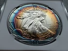 2021 American Silver Eagle Rainbow Tone 1oz TYPE- 1. Unique Natural Toning.