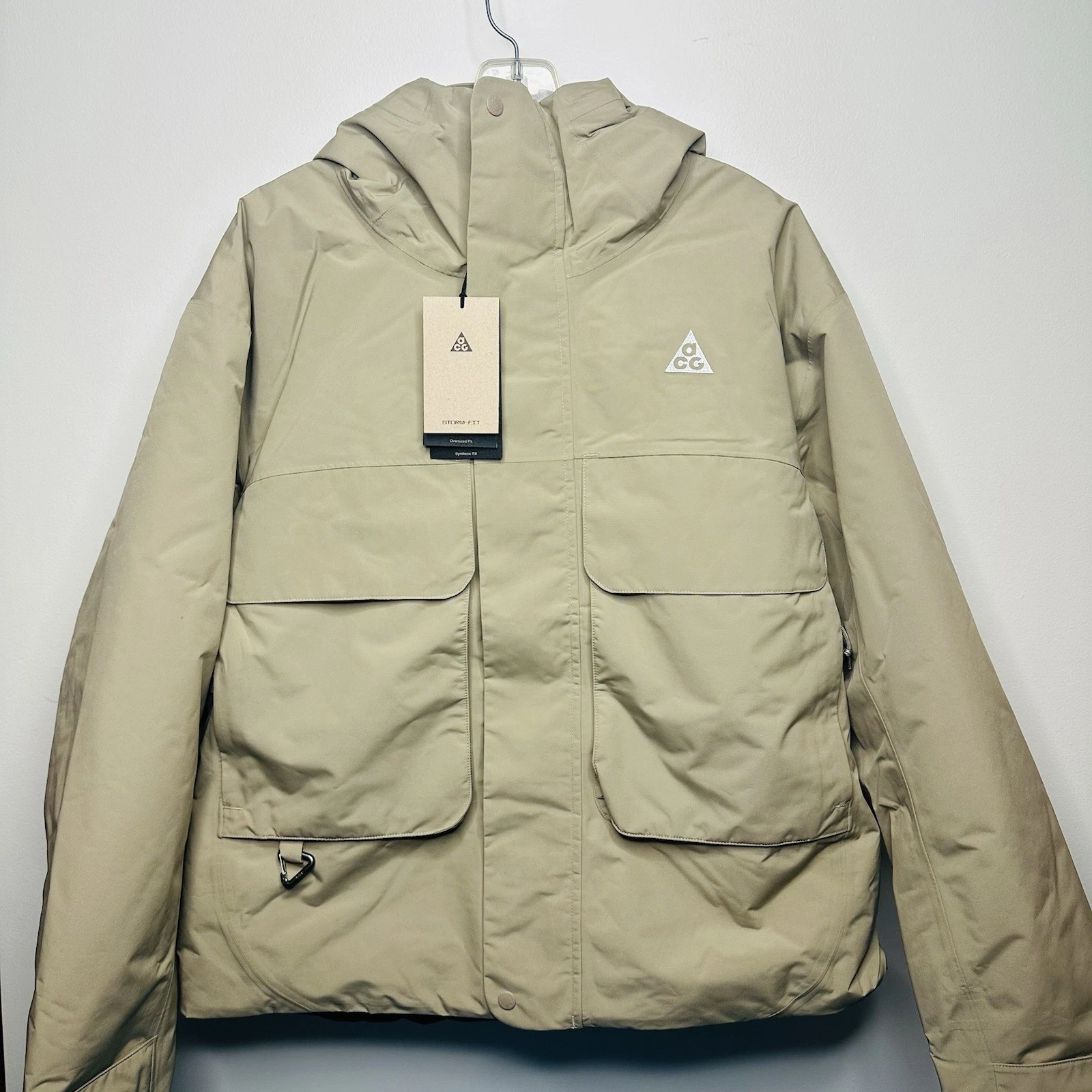 Nike ACG PrimaLoft Skull Peak Storm-FIT Jacket Mens Size Small Khaki Coat FV8681