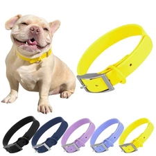 Waterproof Dog Collar Soft Rubber Easy Clean Coated Metal Buckle Durable Pet