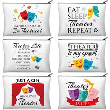 Reginary 6 Pcs Theatre Makeup Gift Bags Musical Theater mainly black, white