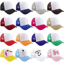 16 Pcs Trucker Hats DIY Sublimation Baseball Caps Adjustable Blank Mesh Hats ...