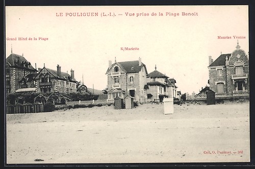 AK Le Pouliguen, Ansicht vom Strand Benoit