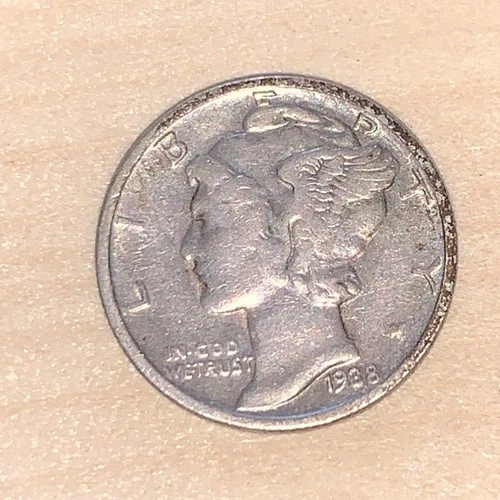 1938-s  Mercury Dime,  VF , Scarce