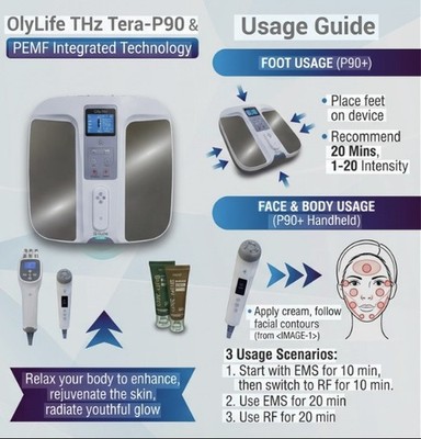 🔥High End OlyLife THz Tera P+ PEMF Device w/Attachments and Red