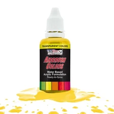 US Art Supply 1-Ounce Transparent Bright Yellow Airbrush Paint