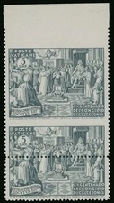 1951, VATICAN, COUNCIL OF CHALCEDON, 5L TOP MARGIN PAIR, PERF ERROR, NH SC.#149