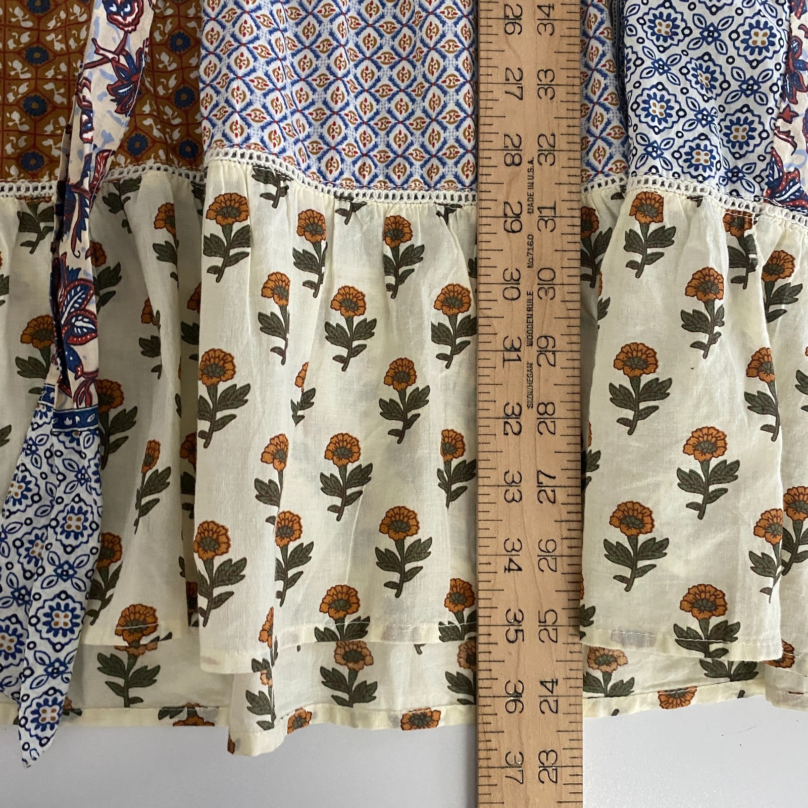 Zara Belted Patchwork Cottagecore Printed Shirt D… - image 10