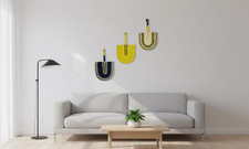 Woven Sisal Hand Fan Wall Hanging   African Decorative Fan Set of 3 