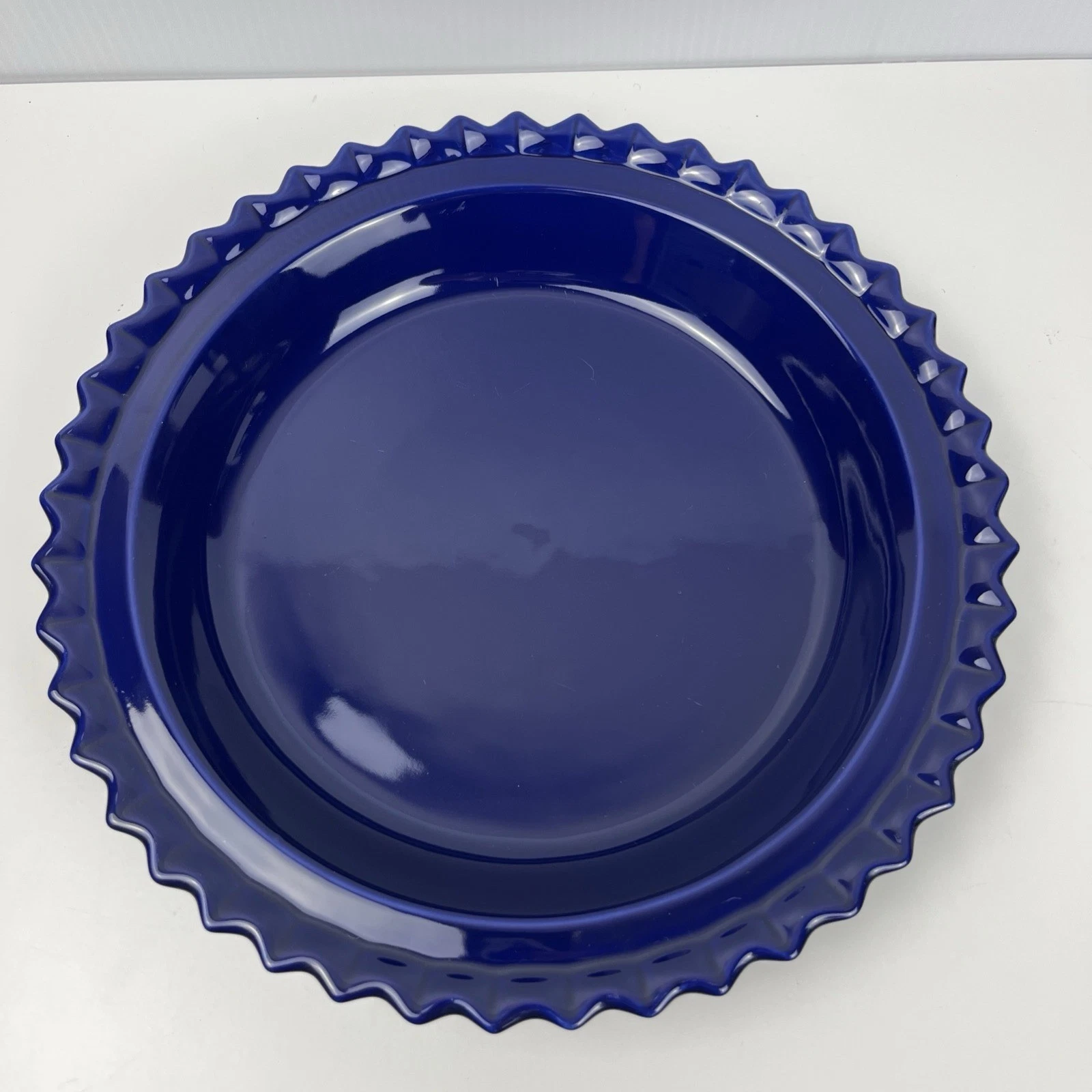 Chantal®️Blue Fluted Stoneware Pie Plate Baking Dish~6 Cups