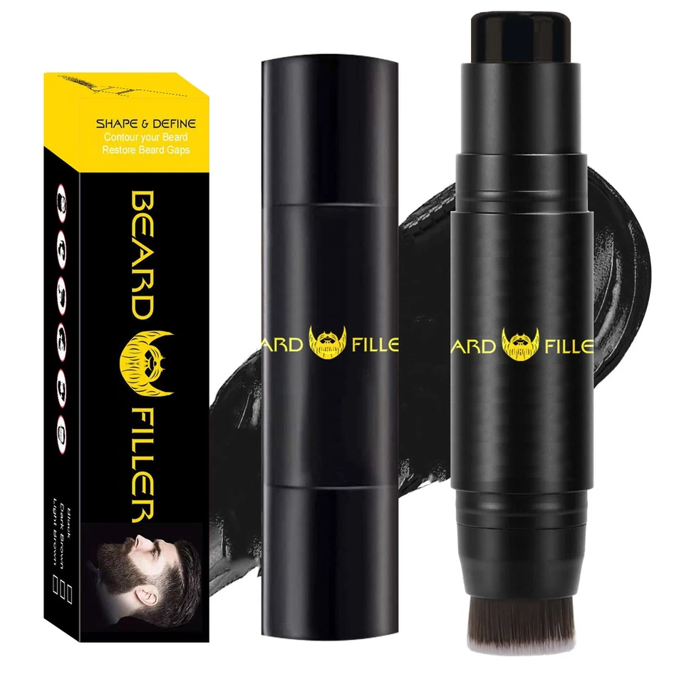 Men's Black and Brown Beard Dye Hair Thickener Stick Waterproof BeardFillerBrush - Image 2 of 4
