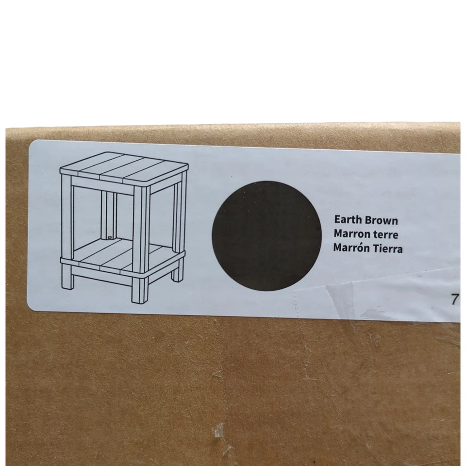 Keter Easy Assembly Deluxe Side Table with Shelf, 15.9"x15.9"x20.4", Brown - Image 2 of 2