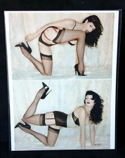 Vintage Glamour Magazine Ad - Stockings Heels Pinup Photo Art - Mary Jane  LS-81