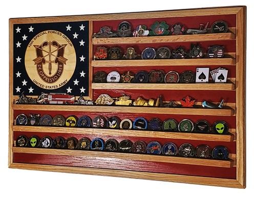 US Army 10th Special Forces Group Challenge Coin Display Flag 70-100 Coins Trad - 第 1/8 張圖片