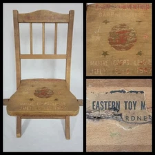 1947 Marine Corps League State Convention Souvenir Wooden Folding Chair