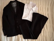 appaman Fine Tailoring Boy's Black Suit Size 4T With White LS Shirt