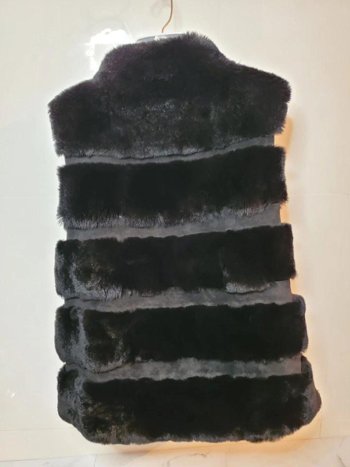 Chaleco de piel de conejo embudo Diane von Furstenberg talla S Foto 3 de 4