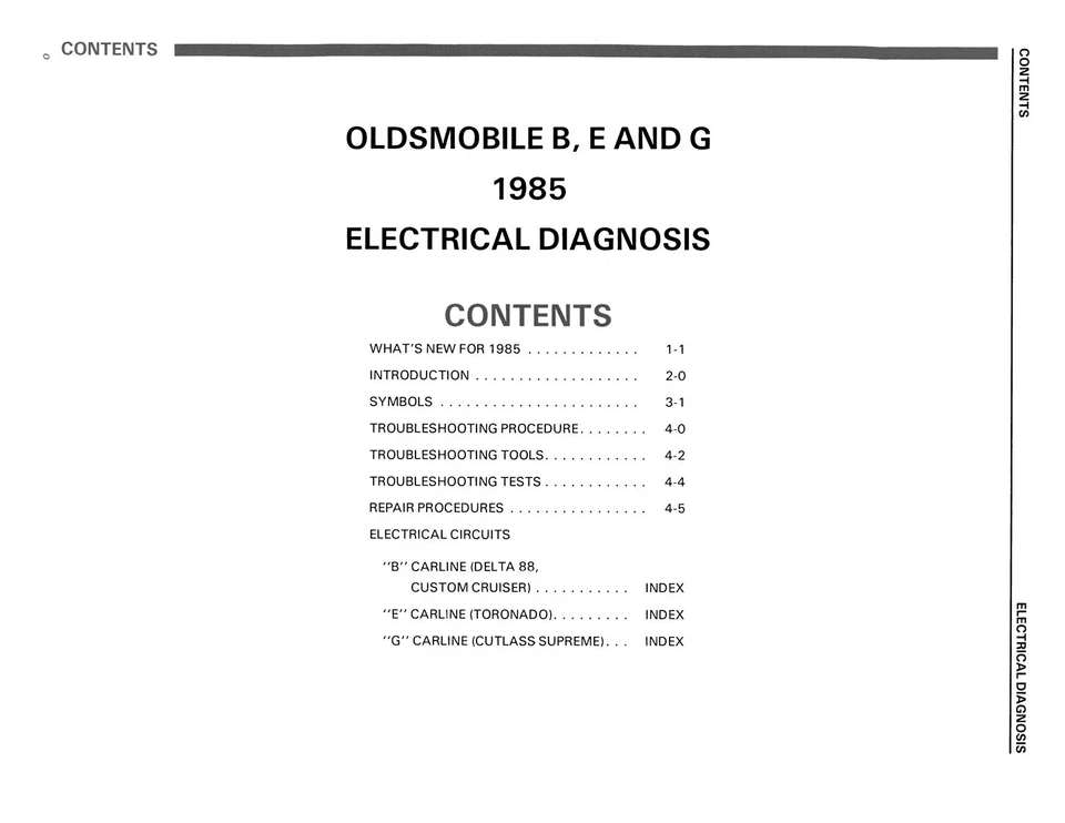 1985 Oldsmobile Electrical Troubleshooting Manual Cutlass Supreme Delta 88 - Imagem 2 de 4