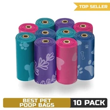 Best Pet Supplies Dog Poop Bags for Waste (150 Bags)  Leak Proof, Tear Resistant