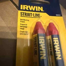IRWIN STRAIT-LINE  #666012 RED MARKING CRAYONS  Pack of 2