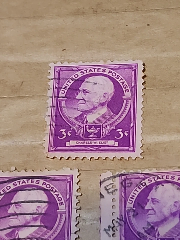 SC #871 1940 Charles Eliot Famous American Educators 3c Set Of 5 USED - #E225 - Image 4 of 4