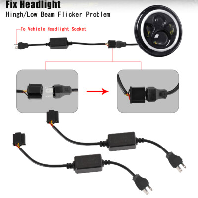 2pcs H4 9003 LED Headlight Canbus Load Resistor Decoder Error Free Anti Flicker