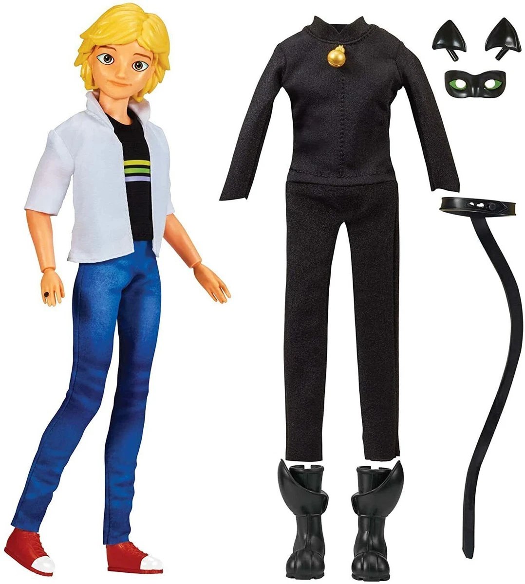  Miraculous Ladybug Superhero Secret Adrien with Cat Noir Outfit  by Playmates Toys : Toys & Games