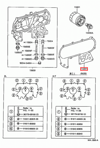 Genuine Hilux LN107 LN106 LN105 2L 3L Oil Filter Bracket Cooler Cover Gasket - Picture 15 of 20