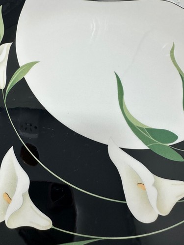 VTG Sango Quadrille Black Lilies Chop Plate 5101 Retro table top Serving Dish 11 - Picture 5 of 7