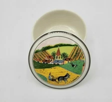 Villeroy & Boch Country Farmer Plowing and Village Scene Design Naif Debuis 1748