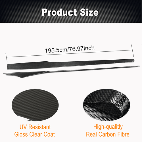 For BMW 2 Series F87 M2 M2C Coupe 2016-19 REAL Carbon Side Skirts Extension Lip - Picture 7 of 12