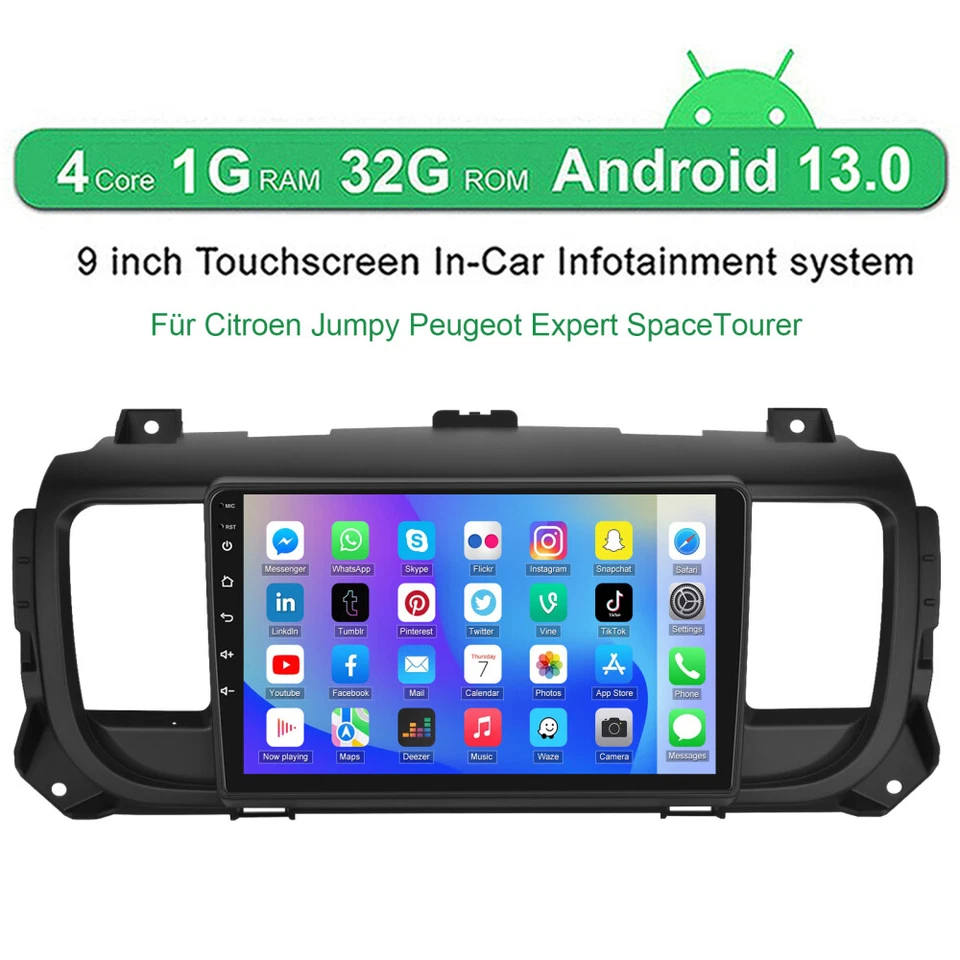 DAB+ 32GB Android 13 Autoradio GPS Für Citroen Jumpy Peugeot Expert Space Tourer - Bild 3 von 4