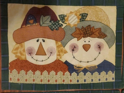 Scarecrow Placemats Cottage Granny Core Autumn Fall Halloween Thanksgiving 4 pc - Picture 4 of 9