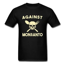 Against Monsanto Skull Fork Spoon T shirt tee