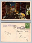 New York NY-New York Times Square Night Lights Neon Signs Vintage c1949 Postcard