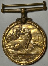 1914-1918 GB/UK MERCANTILE MARINE WWI SERVICE MEDAL TO JOHN L. WOODS OF AIKEN SC