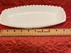 Vintage Milk Glass Asparagus/Vegetable Serving Plate 9.5"L X 4”W X 1 1/2”D