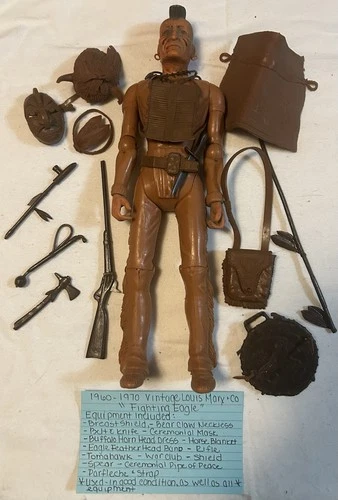 Louis Marx & Co Fighting Eagle Vintage Action Figure 1960-1970 with Accessories
