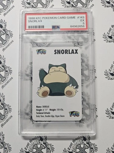 1998 KFC POKEMON CARD GAME #143 SNORLAX PSA 5  Immaculate - Very Rare🔥🔥