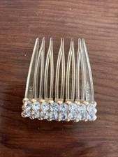 Vintage Plastic Clear Crystal Rhinestones Bridal Hair Comb