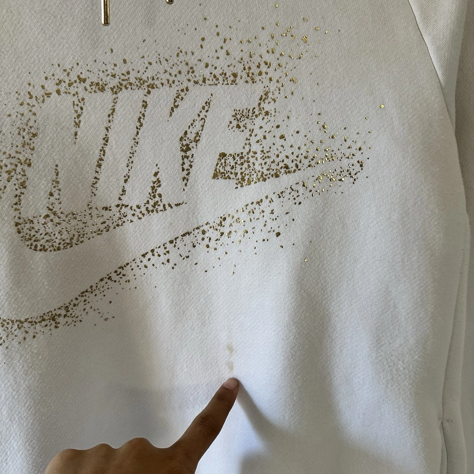 OFF WHITE Felpa Nike con cappuccio donna piccola avorio pullover felpa collo imbuto tasche