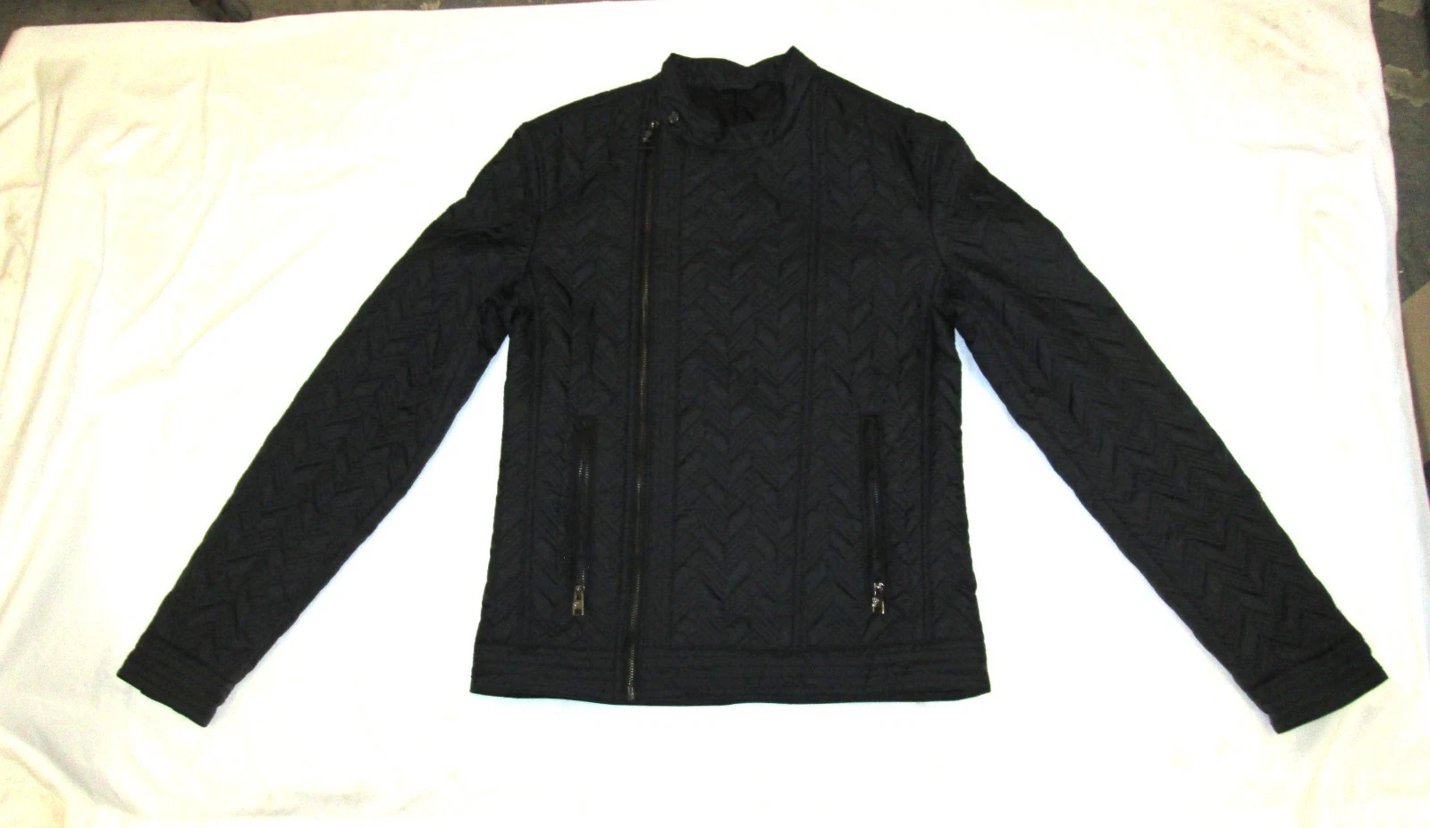 VERSACE COLLECTION MEN'S QUILTED BLACK MOTO JACKET image 5