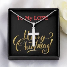 Stainless Steel Cross Necklace, Her, Him, Friend, Christmas, Anniversary, Birthd